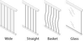 Vista ProBuilt railing styles 2
